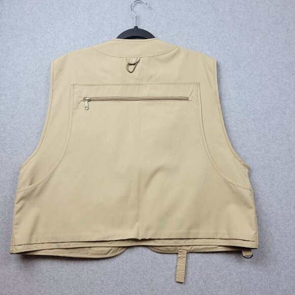 LL Bean Fishing Vest Mens Large Anglers Tan Retro Vintage New - Picture 9 of 11